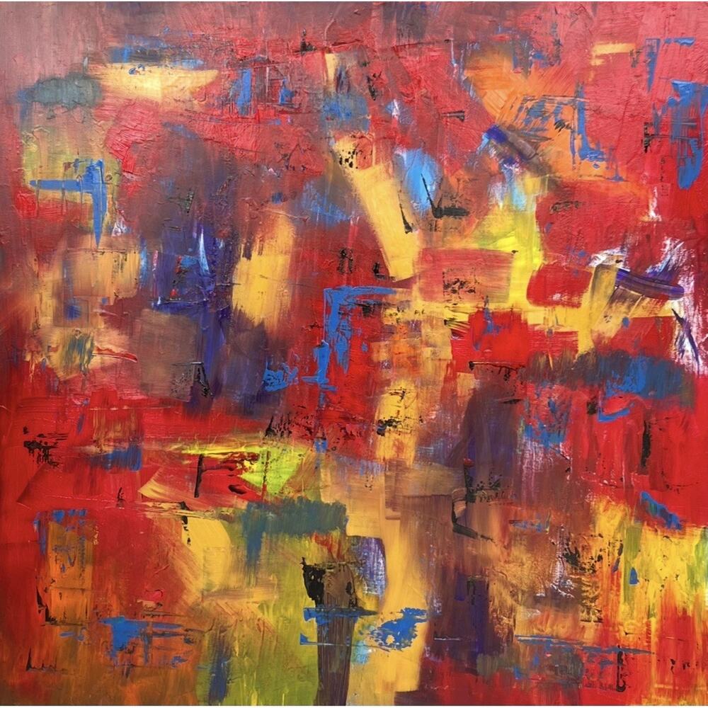 original abstract painting, textured, Melbourne USA no prints 36”x36”